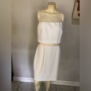 Aiden Aiden Mattox Ivory White Lace Accent Formal Dress Sz 10